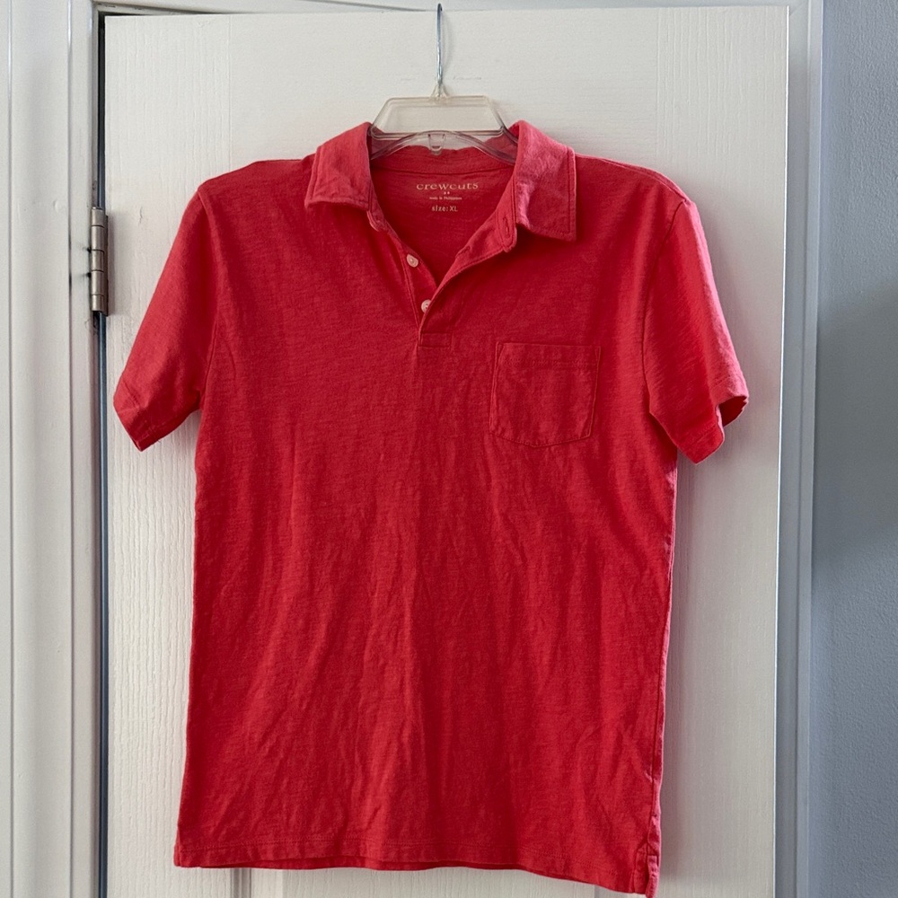Crewcuts Red Short-Sleeve Polo with Chest Pocket